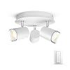 Philips Hue Adore Badkameropbouwspot 3-Lichts – IP44 – Duurzame LED Verlichting – Warm tot Koelwit Licht – Incl. dimmer…