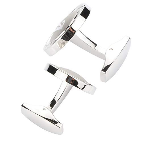 GWD Cufflinks for Men Shirt Premium Quality Personalized Initials Alphabet A-Z Gift Box (Silver M)