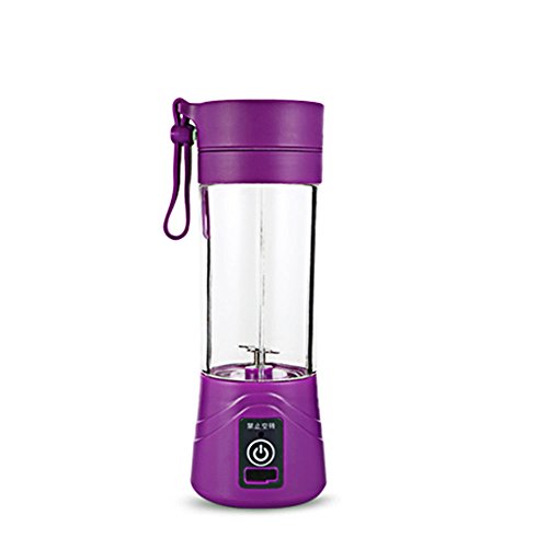 Click Here to See More Images USB Charging Portable Juice Blender Mini Fruit Mixing Machine Rechargeable Juice Blender and Mixer (purple)