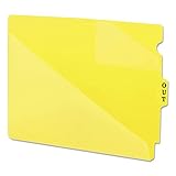 Smead 61966 Out Guides w/Diagonal-Cut Pockets Poly Letter Yellow 50/Box