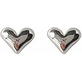 UELSTA Mini Heart Stud Earrings for Women Sustainable 14K Real-Gold-Plated Recycled Brass Hypoallergenic 925 Sterling Silver Posts PVD Coated Dainty & Timeless 8x6mm