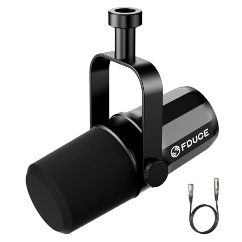 FDUCE SL40X Dynamisches XLR-Mikrofon für Gesangsaufnahmen, Podcasting, Spiele, Live-Streaming und -Rundfunk, Ganzmetall-Mikrofon mit Nierencharakteris