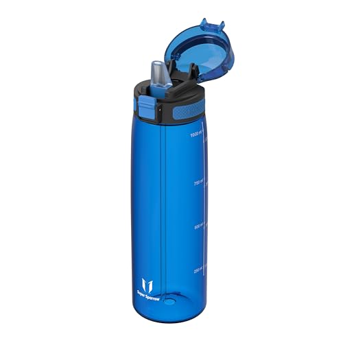 Super Sparrow 水筒 1L 米国Tritan製 ストロー付き BPAフリー 漏れ防止 ウォーターボトル
