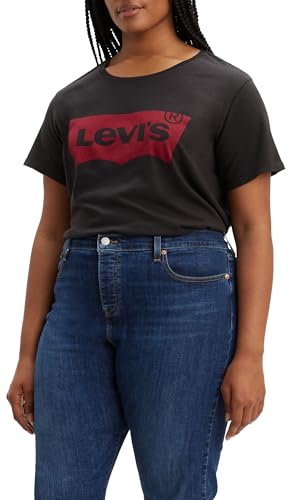 Plus Size Perfect Tee, T-shirt Donna, Stonewashed Black, 1XL