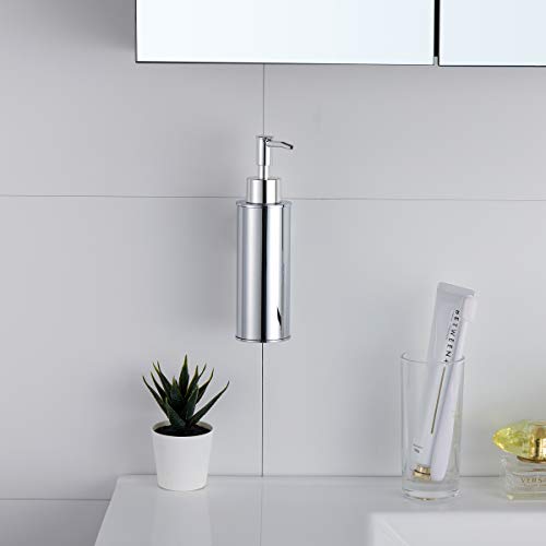 BGL Wall Mounted 304 Stainless Steel Soap Dispenser for Decoration (Round, Chrome)