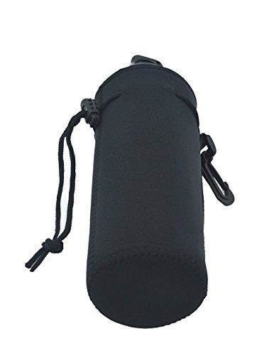 Neoprene Water Bottle Carrier ,Water Bottle Cooler Sleeve Tote Bag Pouch Holder Strap for Kid Children Women MEN Biker Travel Cycling Climbing Sports (black) - Thumbnail 3