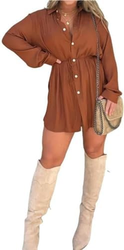 satin covered nights romper dress set REALiKUN Nights Romper Dress Long Sleeve Botton Down Satin Covered Romper Dress Set Satin Romper Dress with Shorts