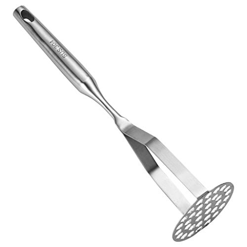 Transser- Potato Masher, Stainless Steel Potato Ricer, Food Preparation Utensil Mash Potatoes, Fruits and Vegetables, Stainless Steel,Non-Stick, Large Press Plate, Easy to Use