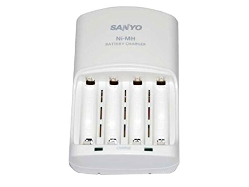 SANYO Eneloop 4-Position Ni-MH Rechargeable Battery Charger White