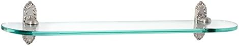 Alno A8550-24-SN Ribbon & Reed Glass Shelf with Traditional Brackets, Satin Nickel, 24"