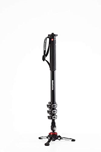 Manfrotto XPRO+ Alu Video-Einbeinstativ, 4 Segmente Foto- und Videokamera Tragestab mit Fluid-Sockel, Fotozubehör für Content Creation, Video, Video-B