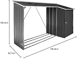 Duramax WoodStore Combo 8x3 Log Store with Lockable Shed, Galvanized Steel, view 4