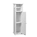 soges Small Bathroom Cabinet Narrow Organizer with Paper Holder Toilet Paper Storage Vanity Cabinet Corner Cabinet Side Table with Shelves and Door Bathroom Decor, White, RF6015