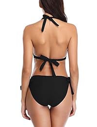 Eomenie Monokini bañadores para dama de una pieza traje de baño sexy recorte, talle alto, cuello en V, Halter