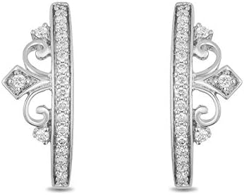 魅力的なディズニーファインジュエリー スターリングシルバー 1 4カラット ディズニープリンセスティアライヤリング Clorela