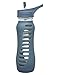 EcoVessel SURF SPORT Glass Water Bottle with Protective Silicone Sleeve and Flip Straw Top - 22 Ounces - Storm Blue