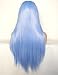 BLUPLE Ice Blue Lace Front Wigs Natural Looking Long Straight Heat Resistant Synthetic Hair Half Hand Tied Wigs Free Part for Fashion Women (22 inches, Straight,Light Blue)