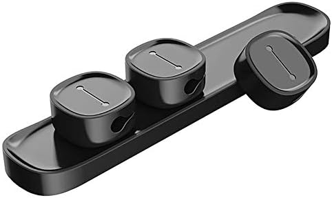CactusAngui Cable Winder Mini USB Data Wire Organizer Magnetic Holder Desktop Charge Cable Winder Clip Black