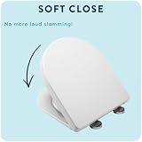 Croydex Eyre D Shape Soft Close Toilet Seat with Quick Release Hinges White view 2