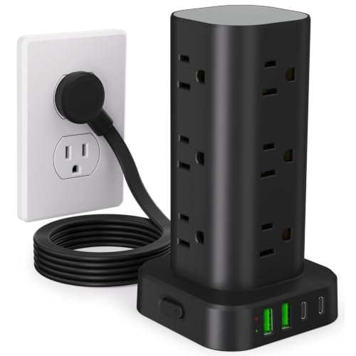 Power Strip Tower Surge Protector 12 Outlets 4 USB