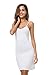 EaseWay Women's Basic Adjustable Spaghetti Strap Cami Under Mini Dress White