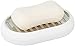 Amazon Basics Stainless Steel Soap Dish Holder, for Shower/Sink/Bathroom, White