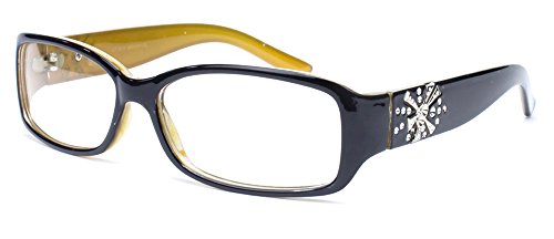 IG Women's Clear Lens Fashion Glasses in Black/Yellow