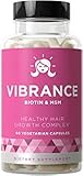 VIBRANCE Hair Growth Vitamins - Grow Strong Hair Faster, Improve Thickness, Stimulate Length, Fight Weak & Thinning Hair - Biotin & OptiMSM - 60 Vegetarian Soft Capsules