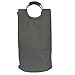 Mziart Thicken Laundry Hamper Tote with Alloy Handles, Heavy Duty and Durable Canvas Clothes Storage Bag Washing Bag, Collapsible and Self Standing as Laundry Basket (Dark Grey)