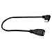 RaySun 4433265 90 Degree Micro-B Male to Female Extension Cable Syncing and Charging Micro USB Extension Cable, 2 Count