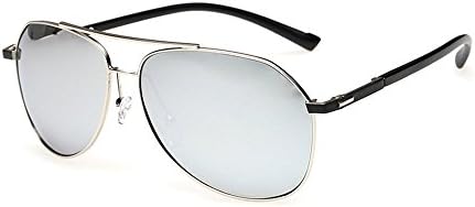 WPF Fashion Mirrored Eyewear Polarized Sunglasses Aviator Sunglasses for Men (Silver Frame, Silver Lens)
