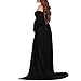 Women's Off Shoulder Maternity Gown for Photo Shoots - Made in USA Black