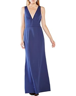 BCBG Max Azria Womens Riva Cut-Out V-Neck Semi-Formal Dress