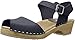 MIA Shoes Anja Womens Leather Clogs with Wooden Heels