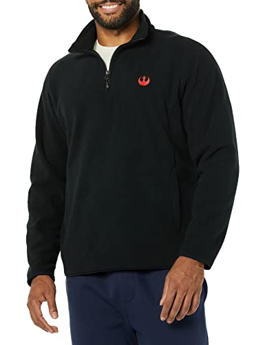 Amazon Essentials Disney | Marvel | Star Wars Chaquetas de forro polar con cuello perkins y cremallera de un cuarto Hombre, Star Wars Rebel Logo, XS