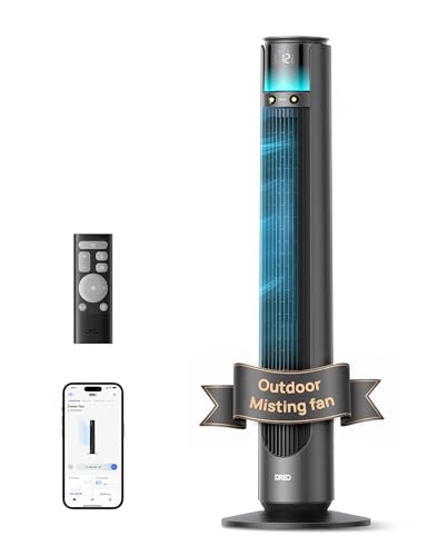DREO TurboCool 711AS Outdoor Mist Fan, 10m/s, 12 Speed, 4 Modes, 150° Oscillation, Quiet 20dB, DC Motor, Weatherproof, Indoor and Outdoor