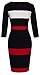 HOMEYEE Women's Voguish Colorblock Stripe Pencil Dress B275 (M, 3/4-Black)