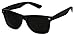 Basik Eyewear - Super Extremely Dark Black Retro Classic 80's Sunglasses 1 Pair (Glossy Black Frame, Dark Black)