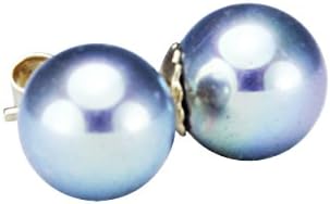 14K Yellow Gold Pearl Stud Earrings 8.80mm14k Yellow Gold Grey Pearl Stud Earrings Black Pearl Stud Earrings Mother Shell (Size: 6mm)