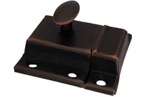 QCAA Oval Turn Cabinet Latch, for Cupboard & Other Furniture, Small, Antique Copper, Made in Taiwan, 1 Pack