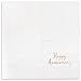 BLUE PANDA 50 Pack Happy Anniversary Napkins, Gold Foil Cocktail Napkins for Wedding Anniversary, Party Decorations, Disposable (5 In)