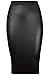 Forever Womens Celebrity Inspired High Waisted Wetlook Bodycon Pencil Skirt Black 10/12