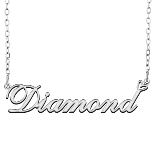 A168A Diamond Custom Name Necklace Customized Personalized… at Amazon
