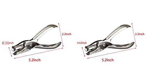6 Pack Metal Hole Punchers Single Hole Punch Paper Puncher Ticket for School, Home and Office 3 pack 1/4Inch Hole +3 packï¼ˆ1/8Inch Hole