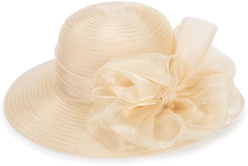 Vintage Swan Hat New York White Organza Church / Kentucky Derby / Wedding Hat Women Organza Church Derby Hat Wide Brim Sun Hats for  main image 2