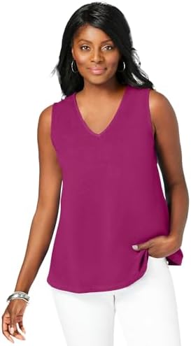 Jessica London Women's Plus Size Stretch Knit Sleeveless Swing