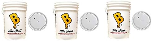 6.5 Gallon plastic fermenter with lid (3-(Pack))