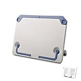 Adoy Music Sheet Stand, Book Reading Stand, Portable, Foldable and Adjustable Holder for Reading, Cook Book，Document With Foldable Legs - Beige Blue (silver)