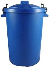 Srendi 85L Plastic Bin with Locking Lid Blue Outdoor Storage Food Grade