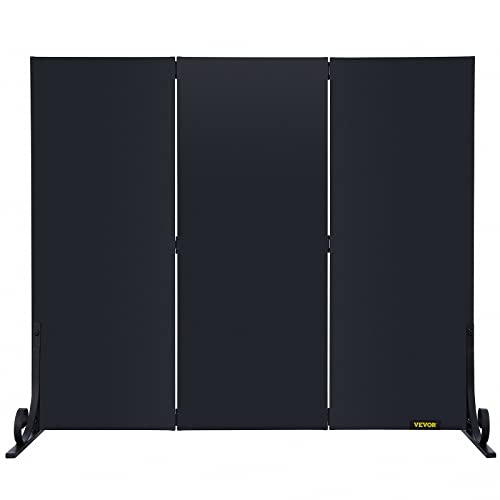 VEVOR Fireplace Screen, 38.8 x 32.7 Inch, 3Panel Iron Freestanding
